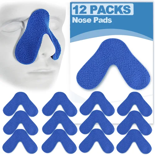 Medihealer Paquete de 12 almohadillas para la nariz, cómodas almohadillas nasales para evitar fugas, marcas rojas, presión en el puente nasal, se