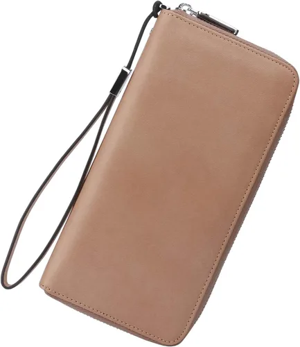 Miniatura 40 de Lavemi Pequeña cartera compacta para mujer, con bloqueo RFID, de piel auténtica, plegable, con ventanas de identificación