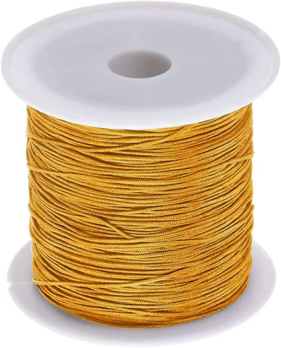 Miniatura 16 de HARFINGTON 1 rollo de hilo de nailon para nudar de 0.024 in, 50 yardas de nailon trenzado para manualidades, cuerda de satén para pulsera, collar