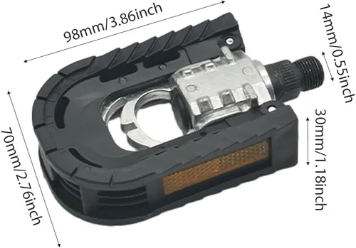 Miniatura 2 de Pedales plegables para bicicleta de montaña, pedales planos de aluminio de 9/16 pulgadas con tiras reflectantes, pedales de ciclismo planos anchos