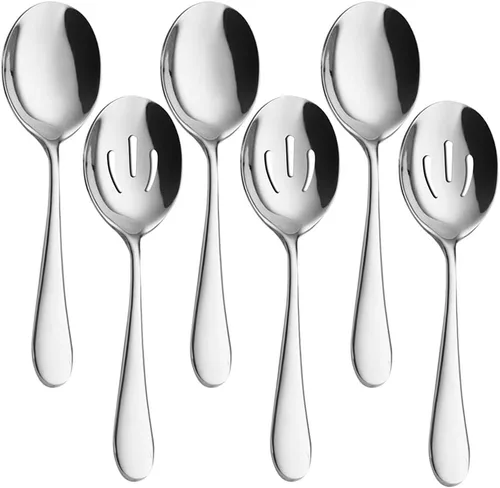 Miniatura 12 de AOOSY Juego de cucharas de servir de acero inoxidable mate negro de 8.7 pulgadas, cucharas de servir x 1, cucharas ranuradas x 1 Utilidades