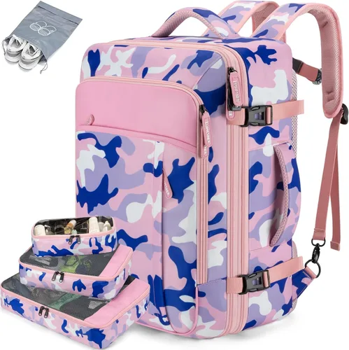 Miniatura 14 de Lumesner Mochilas de viaje de mano, extra grandes de 40 litros aprobadas para vuelos para hombres y mujeres, mochila de maleta expandible, Grande