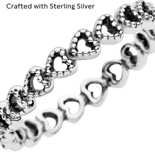 Miniatura 4 de Pandora Anillo de plata de ley con diseño de corazones, con caja de regalo