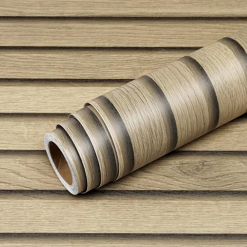 Miniatura 7 de Livelynine Papel tapiz de listones de madera para despegar y pegar, extraíble, papel de contacto de madera natural, para despegar y pegar