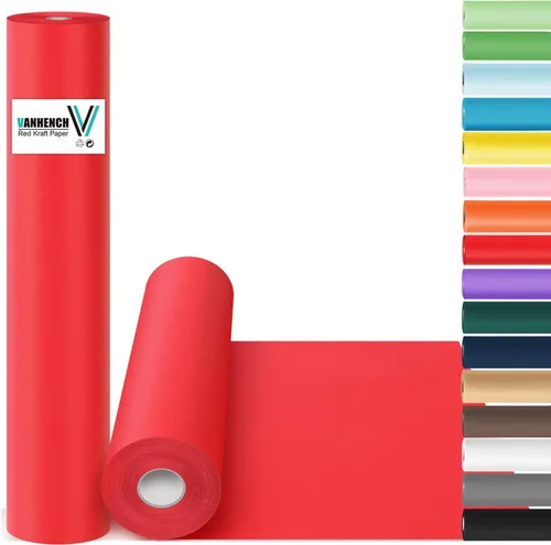 Miniatura 37 de Vanhench Papel de regalo negro de 36" x 1500" (125 pies), rollo de papel kraft de color sólido para tablón de anuncios, construcción de pósteres