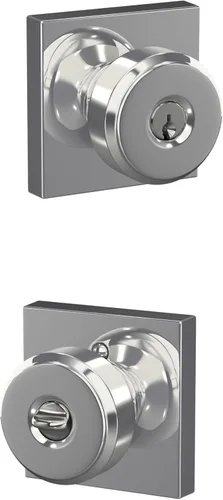 Miniatura 30 de SCHLAGE F51A BWE 622 - Pomo de puerta Bowery, cerradura de entrada con llave, color negro mate Mate negro