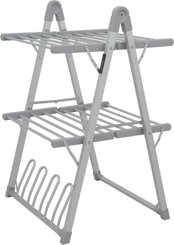 Miniatura 10 de Estante eléctrico de secado de ropa calentado, secadora de ropa plegable con calefacción y temporizador de apagado, tendedero para ropa, zapatos