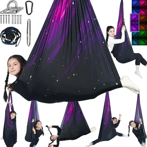 Miniatura 10 de Columpio Sensorial para Niños Soporta hasta 300 libras Interior y Exterior Columpio de Terapia Abrazador con Kit Colgador de Ganchos para Hamaca
