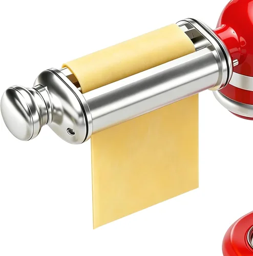 Rodillo de pasta para batidora de pie KitchenAid, accesorio de rodillo de pasta de acero inoxidable con perilla de grosor ajustable de 8 posiciones,