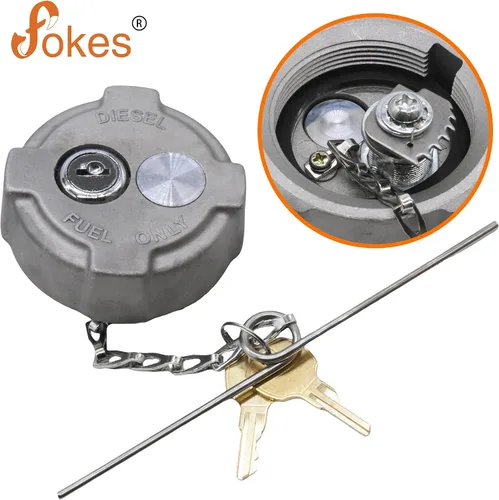 Miniatura 2 de Fokes Tapa de Combustible Diésel con Bloqueo de 2 3/8" Compatible con Freightliner M2 Camiones Semi de Caja Pequeños Tanque de Combustible, Tapa