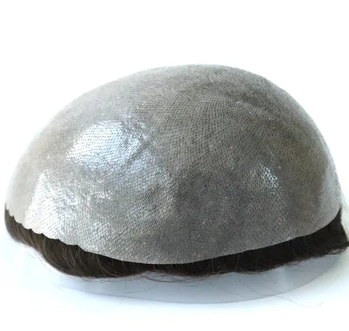 Miniatura 6 de HAIR NATURE Cabello humano Toupee para hombre, sistemas de reemplazo de cabello para hombres, 0.005 in polivinílico anudado festoneado frontal #3