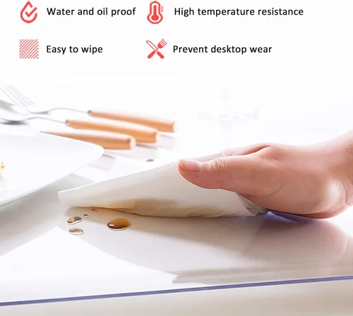 Miniatura 5 de Protector de mesa transparente de 0.059 in de grosor, de PVC suave, mantel impermeable transparente, mantel de mesa, mesa de café, mesa de noche