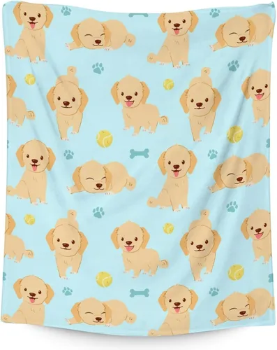 Miniatura 22 de Golden Retriever - Manta para niñas, tamaño de regazo de 30 x 40 pulgadas, manta de felpa suave y mullida, manta colorida y linda para sala de estar