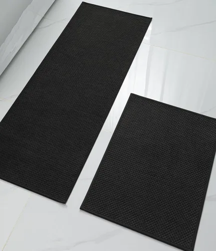 Miniatura 13 de YIHOUSE Juego de 2 tapetes de baño ultrafinos de secado rápido, tapete de baño absorbente para baño, antideslizante, lavable a máquina (beige)