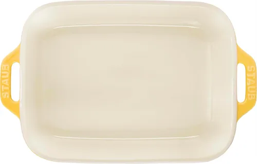 Miniatura 7 de STAUB Juego de platos rectangulares de cerámica para hornear de 2 piezas - Citron