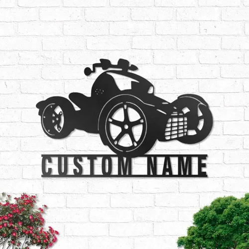 Miniatura 2 de Letrero con nombre personalizado, letrero de metal para motocicleta, decoración de pared con nombre de familia, decoración rústica para el hogar