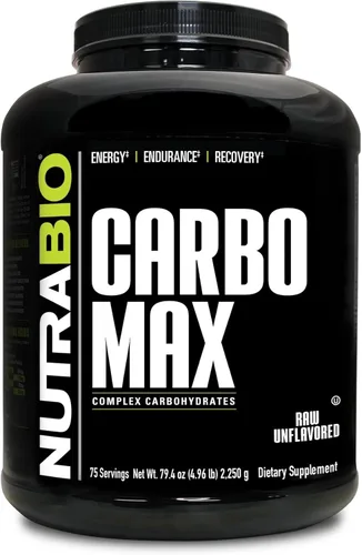 NutraBio CarboMax Maltodextrina en polvo – Polvo de carbohidratos para energía sostenida – Rico en calorías para aumento muscular y de peso – Sin