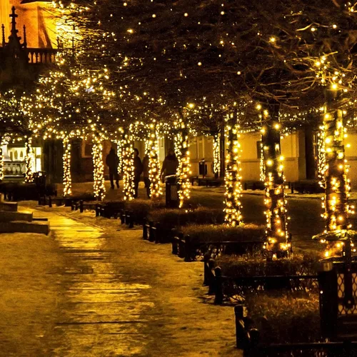 Miniatura 7 de Selarlyt 100 luces LED de Navidad para interiores y exteriores, luces blancas cálidas para árbol de Navidad, cable transparente, 39 pies, tira