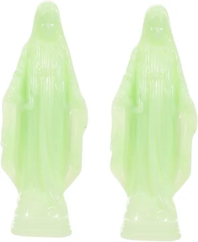 NOLITOY Estatua de jardín religioso que brilla en la oscuridad, escultura católica de Jesús, pieza de exhibición de mesa, estatua de Navidad,