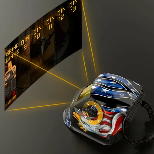 Miniatura 2 de TOOLIOM Casco de soldadura con energía solar, oscurecimiento automático para máscara de soldador TIG MIG ARC con rango de sombra ajustable 4/9-13