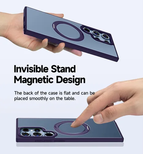 Miniatura 4 de MAGIC JOHN Funda magnética para Samsung Galaxy S22 Ultra [compatible con Magsafe] [con soporte de metal magnético giratorio de 360°]