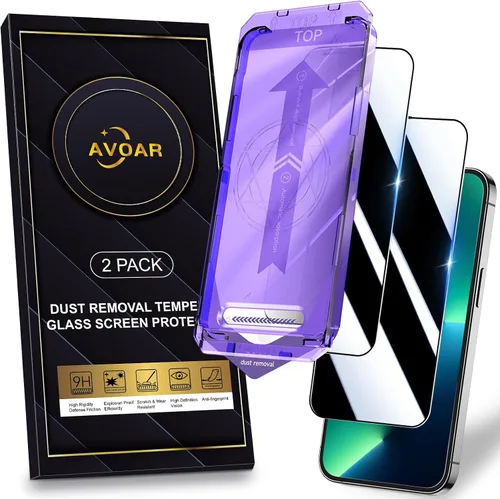 Miniatura 18 de Paquete de 2 protectores de pantalla de privacidad para iPhone 13 Pro Max /14 Plus [kit de alineación automática] vidrio templado, protección
