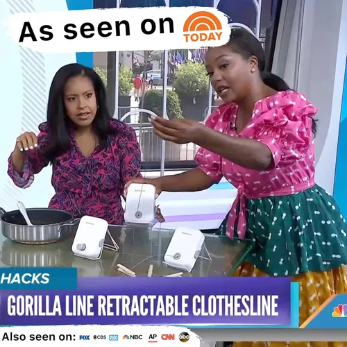 Miniatura 7 de GorillaLine - Tendedero retráctil para interiores y exteriores - Línea de lavandería de secado de ropa resistente - Tendedero montado en la pared