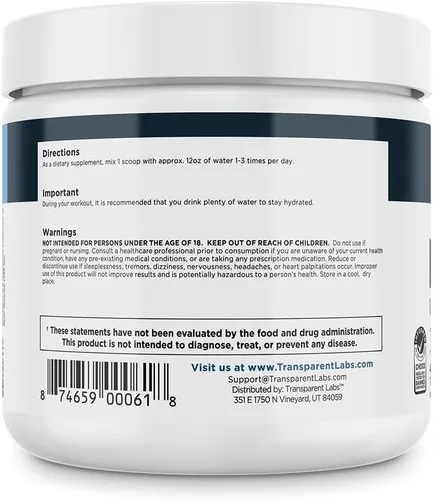 Miniatura 9 de Transparent Labs Hydrate - Polvo de electrolitos naturalmente endulzados, electrolitos en polvo de hidratación con agua de coco, calcio, taurina