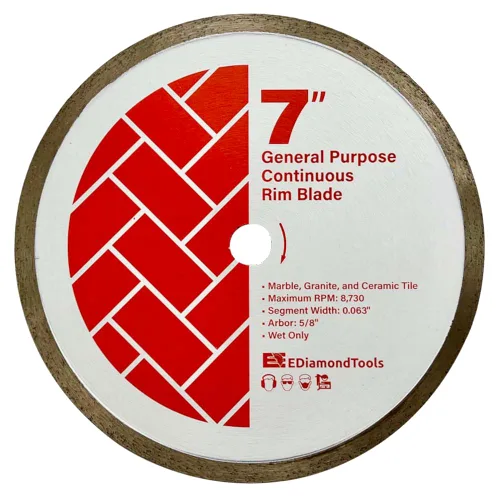 Miniatura 16 de Hojas de sierra de diamante de 7" para azulejos de porcelana, cerámica y azulejos de piedra, eje de 5/8" Hoja de azulejos de porcelana