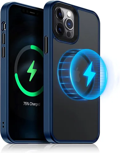 Miniatura 11 de Meifigno- Funda magnética diseñada para el iPhone 12 Pro Max, [protección de grado militar y compatible con MagSafe], parte trasera mate translúcida