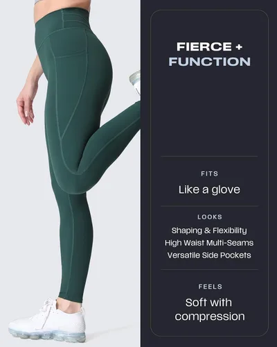 Miniatura 26 de Aoxjox Trinity - Pantalones de yoga de cintura alta con bolsillos para mujer, control de abdomen, cintura cruzada, leggings de entrenamiento suaves