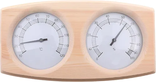 Sauna Thermometer & Hygrometer, Wooden 2-in-1 Gauge, Temperature Humidity, 0.53 Lbs