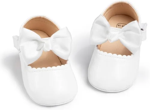 CENCIRILY Zapatos planos Mary Jane para bebés y niñas, antideslizantes, suela suave, para antes de caminar, zapatos de vestir de boda