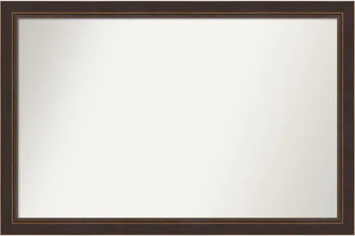 Miniatura 79 de Amanti Art Espejo de baño de bronce para sobre el fregadero, 24 x 24 pulgadas, espejo cuadrado de bronce Lara para tocador, marco de madera