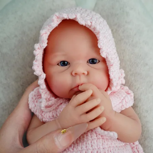 Miniatura 6 de MYREBABY Muñeca bebé de silicona de cuerpo completo de 30 cm / 12 pulgadas Alisa bebé prematura micro, muñeca realista renacida para niños