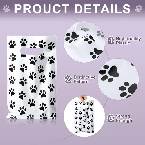 Miniatura 4 de Outus 80 bolsas de regalo de pata de perro a granel, bolsa de golosinas con estampado de pata de mascota, bolsa de dulces para decoración de fiesta
