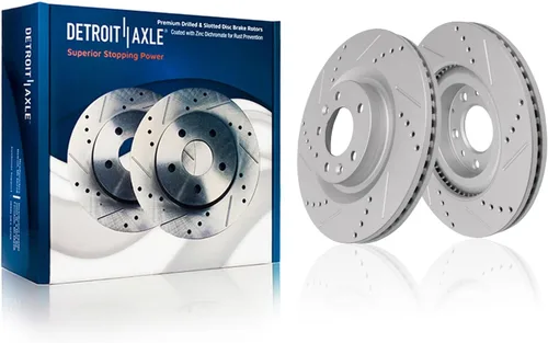 Miniatura 33 de Detroit Axle - Rotores de freno para Toyota Avalon 2020-2021 Camry 2020-2024, repuesto de rotores de freno de disco perforados y ranurados: rotor