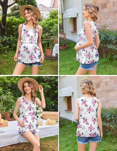 Miniatura 5 de Ekouaer Camisetas sin mangas de lactancia para mujer, paquete de 3