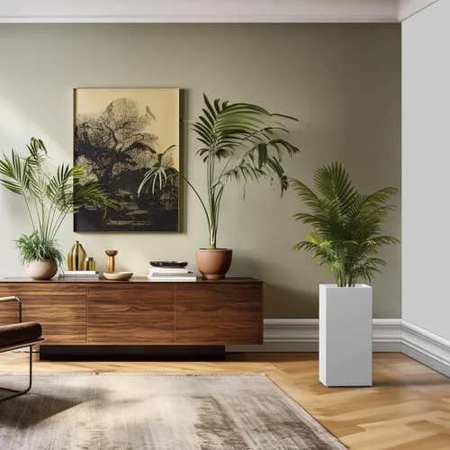 Miniatura 3 de Kante Maceta rectangular de hormigón de 23.6 pulgadas de alto, moderna maceta de diámetro cuadrado con orificio de drenaje y tapón de goma
