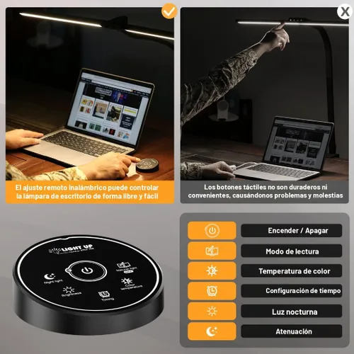 Miniatura 6 de Pzloz Lámpara de escritorio LED para oficina en casa - Lámpara de arquitecto para cuidar los ojos con abrazadera, luz inteligente de trabajo