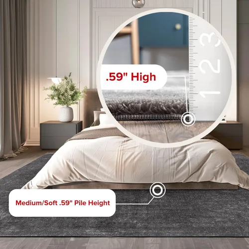 Miniatura 2 de nuLOOM Alfombra de Área Redonda Cozy Plush SuperiorWash de 6 pies, lavable a máquina, antideslizante, alfombra shag suave y esponjosa para sala