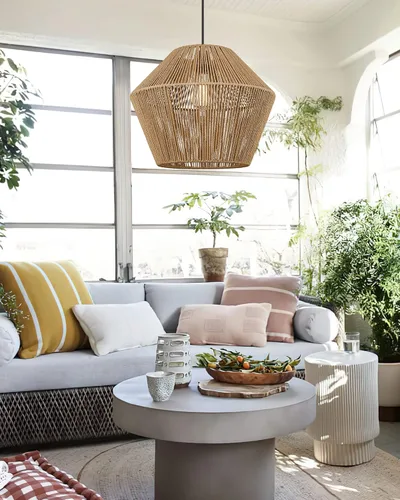 Miniatura 8 de ELYONA Lámpara Colgante Tejida Grande de 16.5 pulgadas Candelabro Moderno Boho Pantalla de Cesta de Ratán Tejida a Mano Accesorios de Lámpara