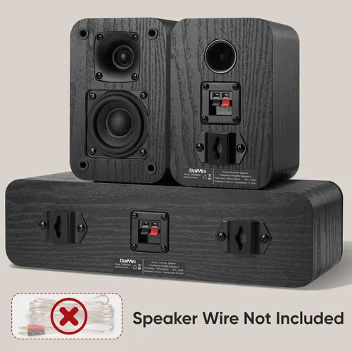 Miniatura 2 de Saiyin Sistema de Sonido Envolvente de Canal 5.0 para Cine en Casa 160 Vatios de Potencia Máxima Altavoces Pasivos con Grano de Madera Clásica