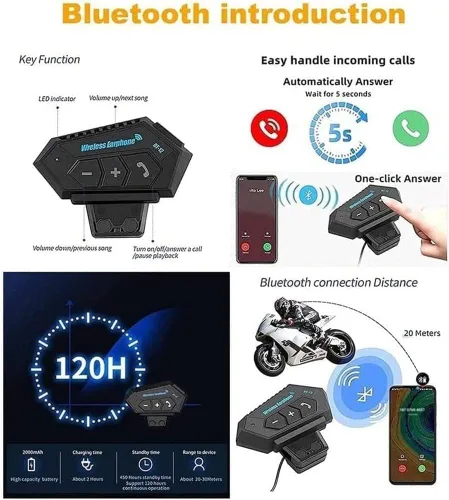 Casco abatible con Bluetooth de cara completa para motocicleta, Bluetooth integrado, aprobado por DOT/ECE, múltiples rejillas de ventilación, tamaño