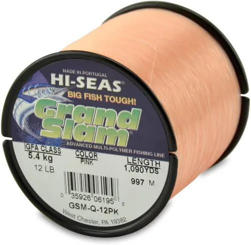 Miniatura 44 de HI-SEAS Línea de pesca de monofilamento Grand Slam - Fuerte y resistente a la abrasión en transparente, rosa, verde, azul humo, amarillo Azul ahumado