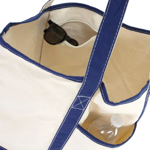 Miniatura 2 de Bolsa de mano de lujo con parte superior abierta de 22 pulgadas con bolsillo exterior Azul marino