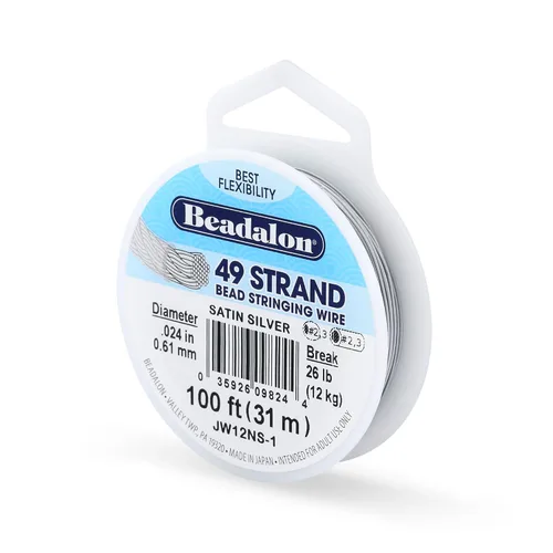 Miniatura 17 de Beadalon Alambre de cuerda de cuentas de acero inoxidable de 49 hebras, 0.036 pulgadas / 0.036 in, negro, 100 pies / 101.7 ft