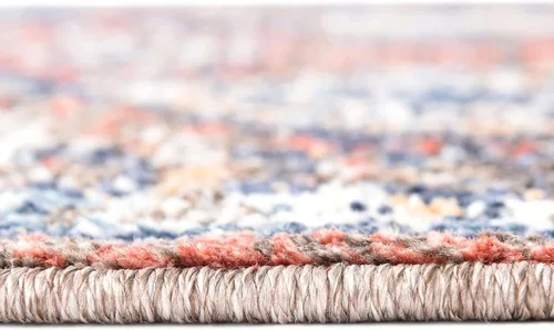 Miniatura 5 de Unique Loom Aramis Collection - Alfombra de área (2 pies x 3 pies 1 pulgada, rectangular, rojo óxido/azul)