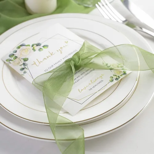 Miniatura 5 de HUIHUANG Tarjetas de agradecimiento de boda, 50 tarjetas de lugar para colocar en la mesa, recepciones, cenas, eventos y celebraciones
