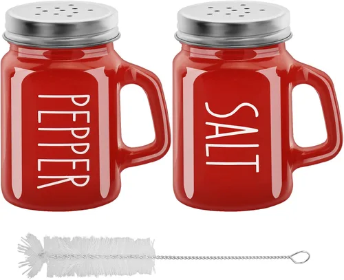 Miniatura 14 de 2 botellas de vidrio para especias de 4 onzas, saleros, botellas de especias para el hogar, salero y pimentero, tarro de condimentos multiusos
